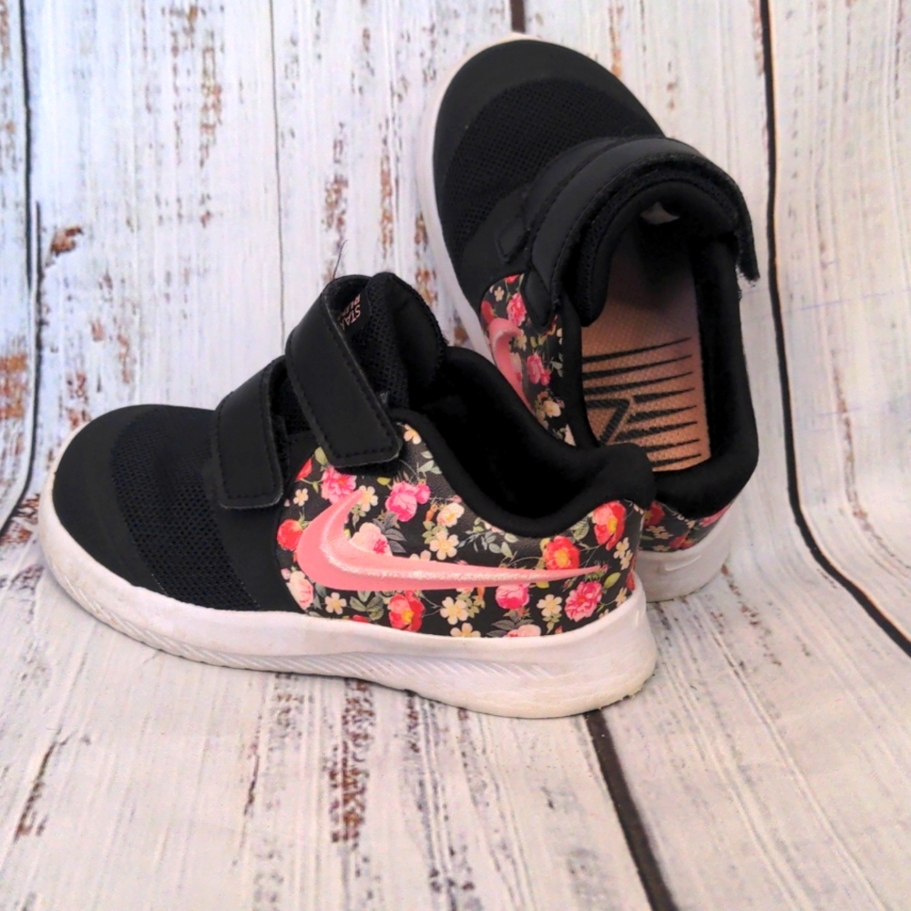 Nike black and pink floral